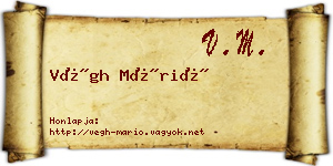 Végh Márió névjegykártya