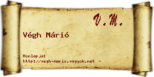 Végh Márió névjegykártya